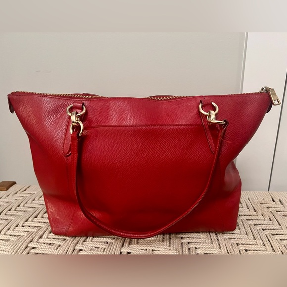 Coach Cherry Red Leather Tote - Picture 5 of 8